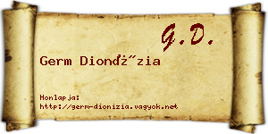 Germ Dionízia névjegykártya